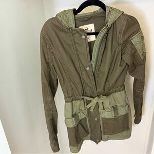Hollister Green Jacket with Hood